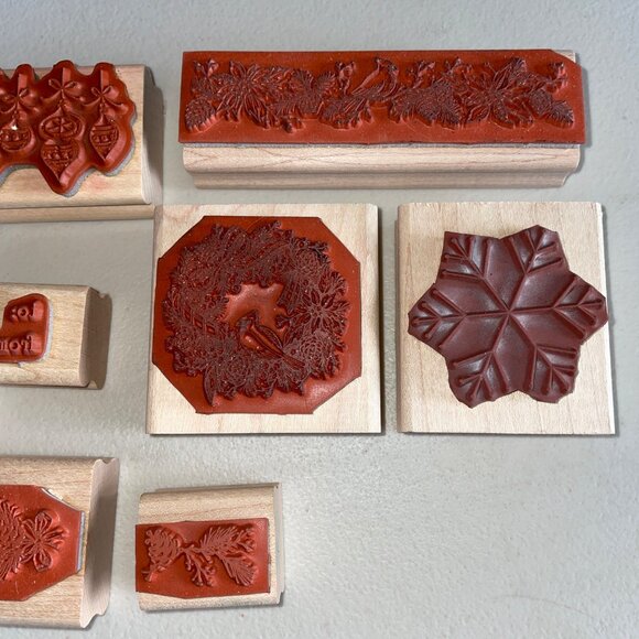Stampin' Up! Holiday Rubber Stamp Set - Wood Mounted Christmas Designs - Picture 8 of 9